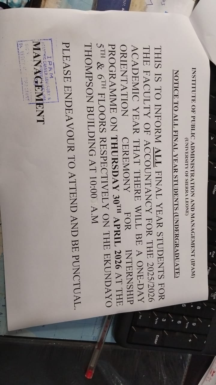 IPAM Releases Schedule for Internship Orientation by Department