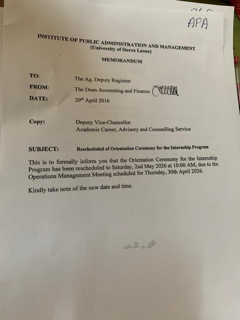 IPAM Reschedules Internship Orientation Ceremony