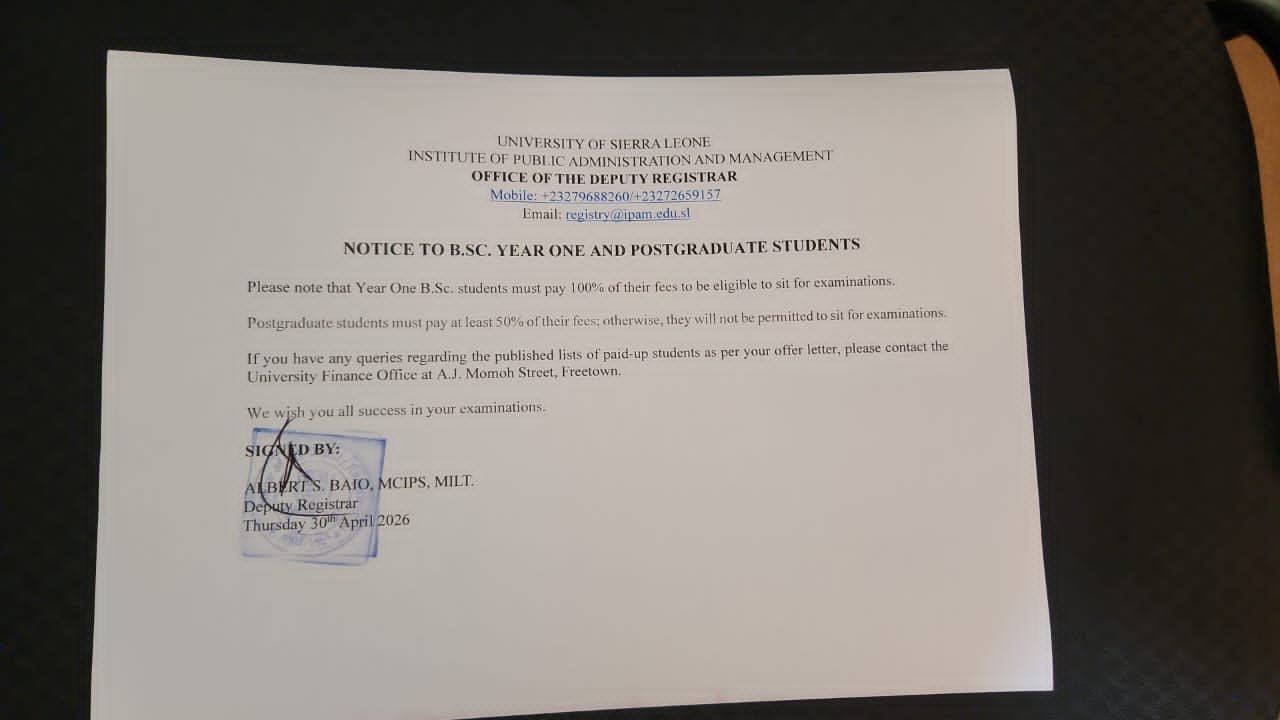 IPAM Issues Compliance Notice to students