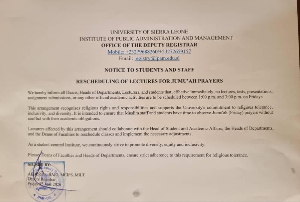 IPAM Reschedules Lectures to Accommodate Jumu’ah Prayers