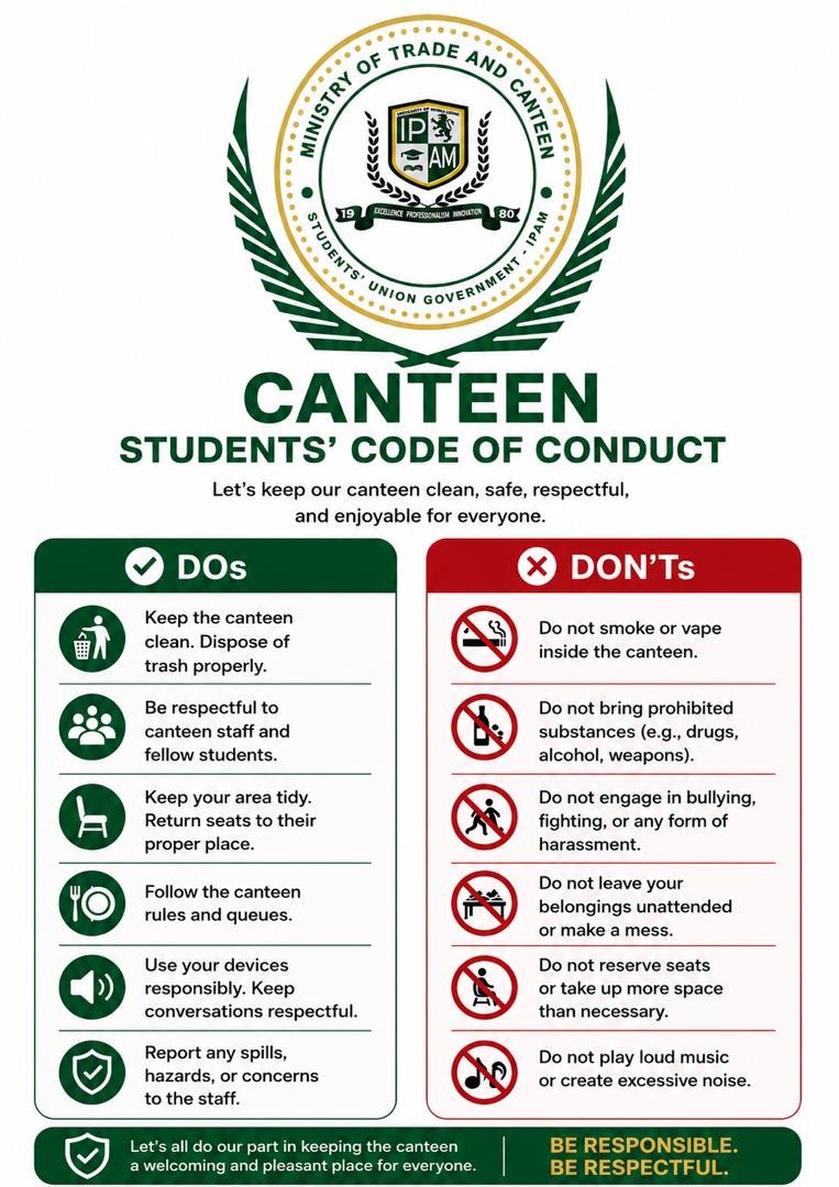 Ministry of Trade and Canteen Introduces Official Canteen Students’ Code of Conduct