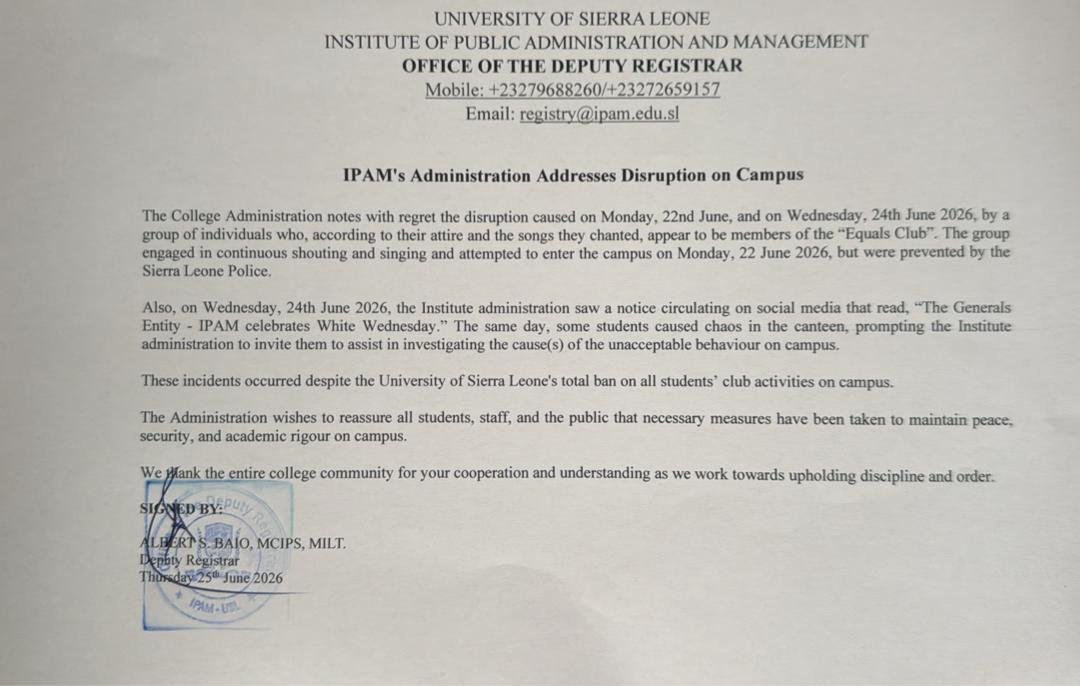IPAM Administration Addresses Campus Disruptions, Reaffirms Commitment to Discipline