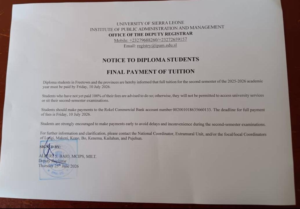 IPAM Sets July 10th 2026 Deadline for Final Tuition Payment